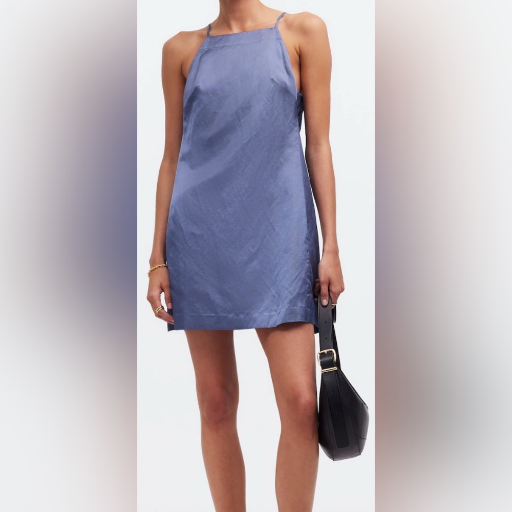 Madewell Shimmering Blue Mini Dress - Picture 3 of 7
